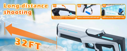 Electric Water Guns for Adults Powerful Squirt Automatic Suction Water Storage Gun Blasters Summer Pool Outdoor Game Toy Gift